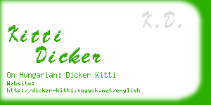 kitti dicker business card
